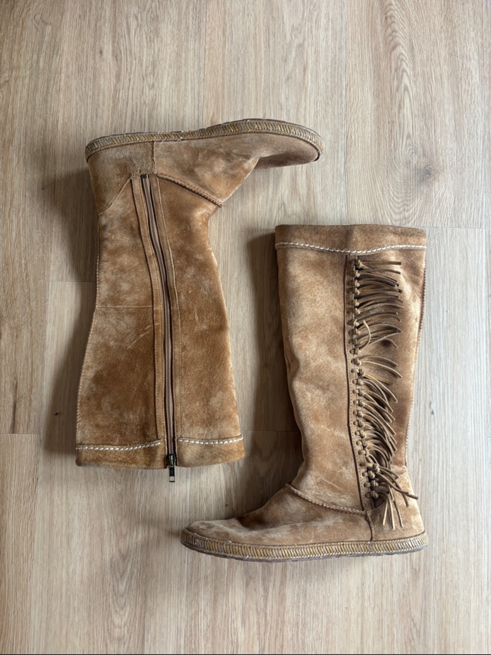UGG Mammoth suede fringe tall boots